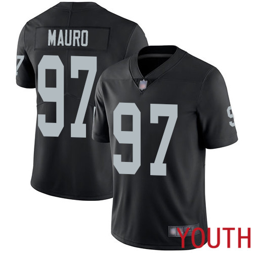Oakland Raiders Limited Black Youth Josh Mauro Home Jersey NFL Football #97 Vapor Untouchable Jersey->youth nfl jersey->Youth Jersey